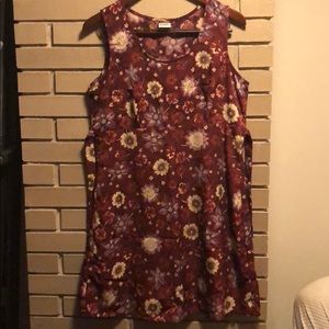 Cute maroon/purple floral dress.